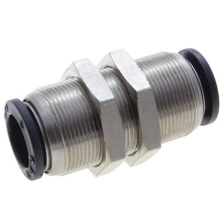 Technifit Fitting, PTC, Bulkhead Union, 1/4", PMM1/4 PMM1/4